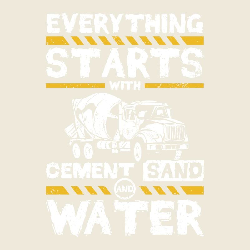 Tout commence avec du sable de ciment et de l’eau