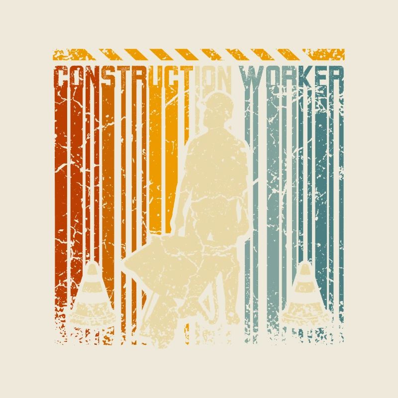 Retro vintage construction worker