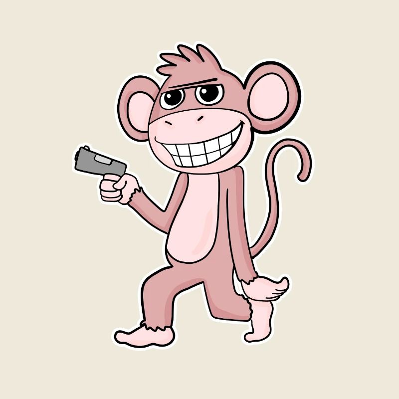 Monkey with pistol