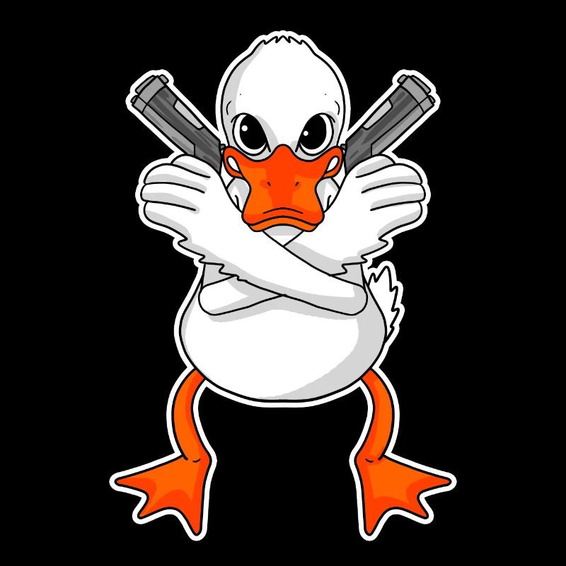Duck with pistol