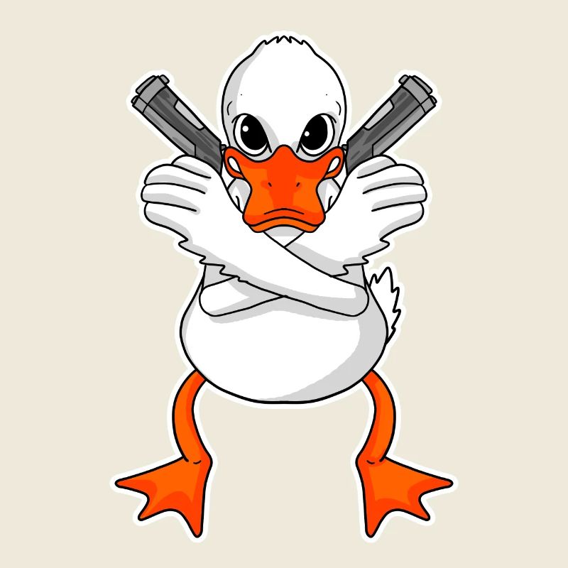 Ente mit Pistole