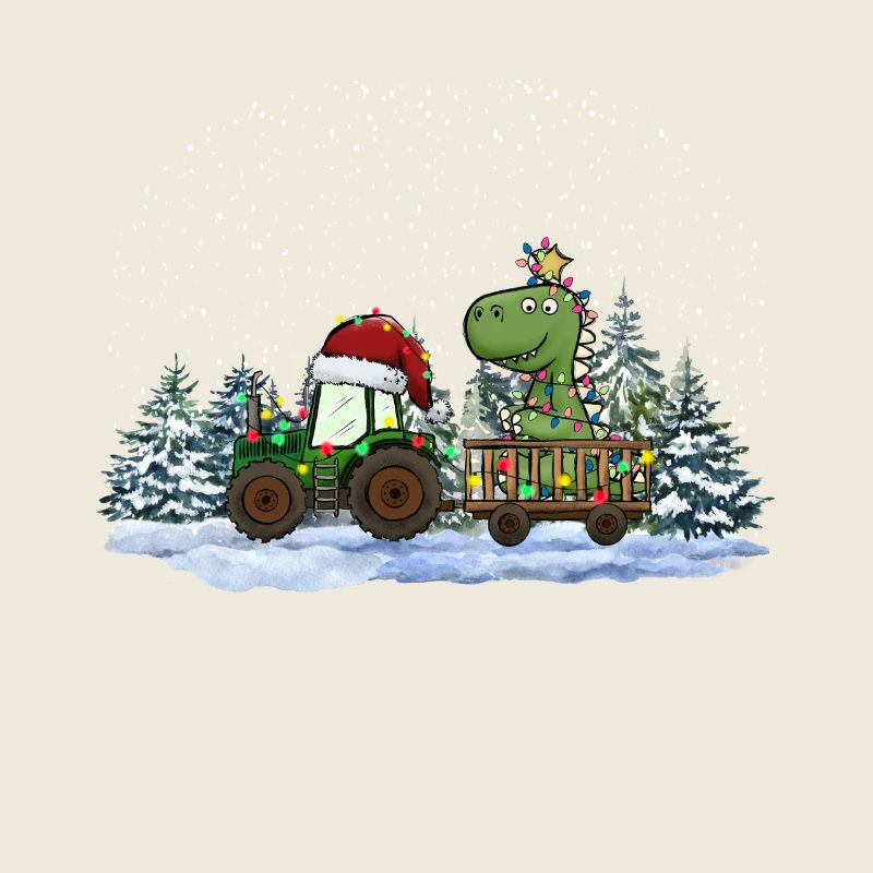 Weihnachtstraktor Tree Rex Dino Traktor Pyjama