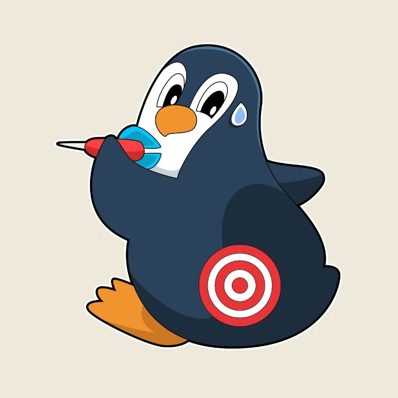 Pinguin Dart Dartpfeil Dartscheibe