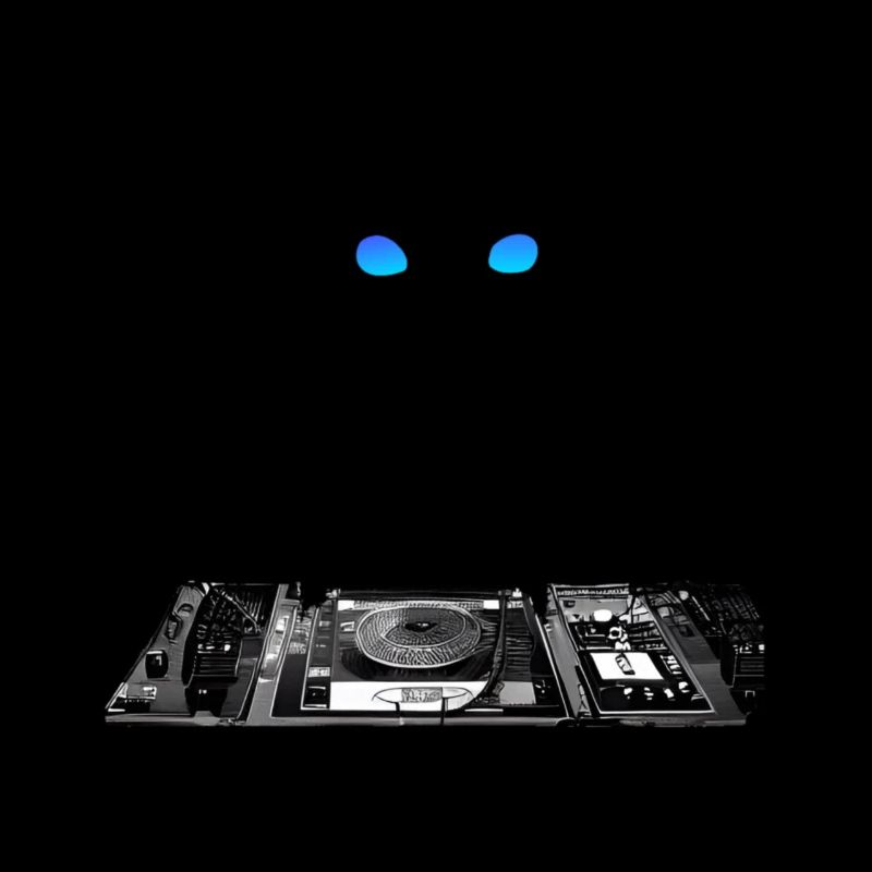 DJ cat avec table de mixage