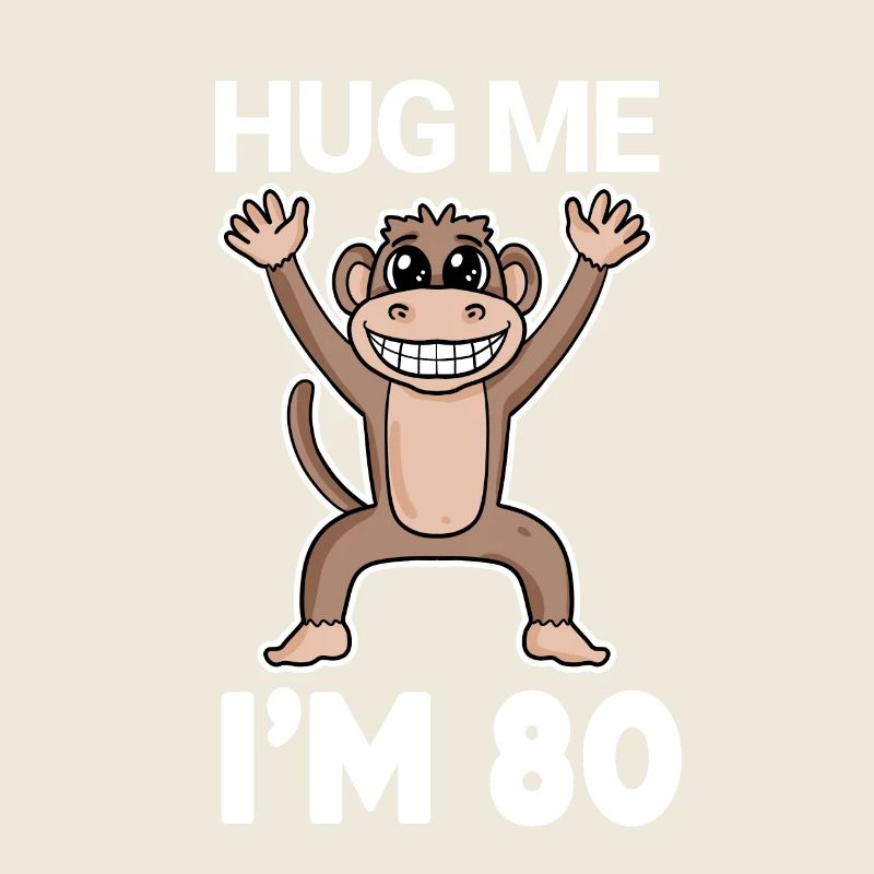 80 birthday - 80 years - hug