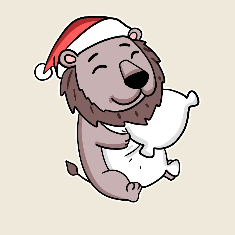 Lion Noël Sommeil Sommeil Sommeil