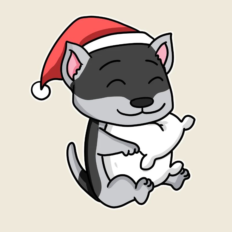 Husky Sibérien Chien Noël Sommeil Fatigué