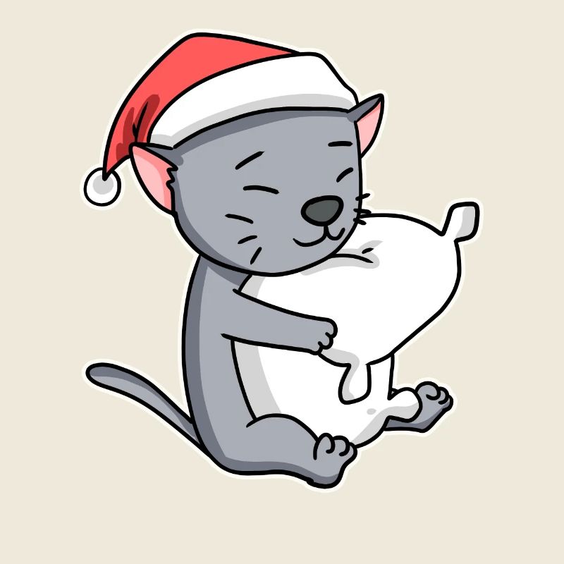 Korat Cat Chat Noël Sommeil Fatigué