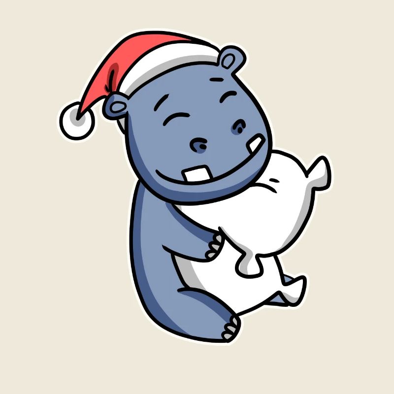 Nilpferd Weihnachten