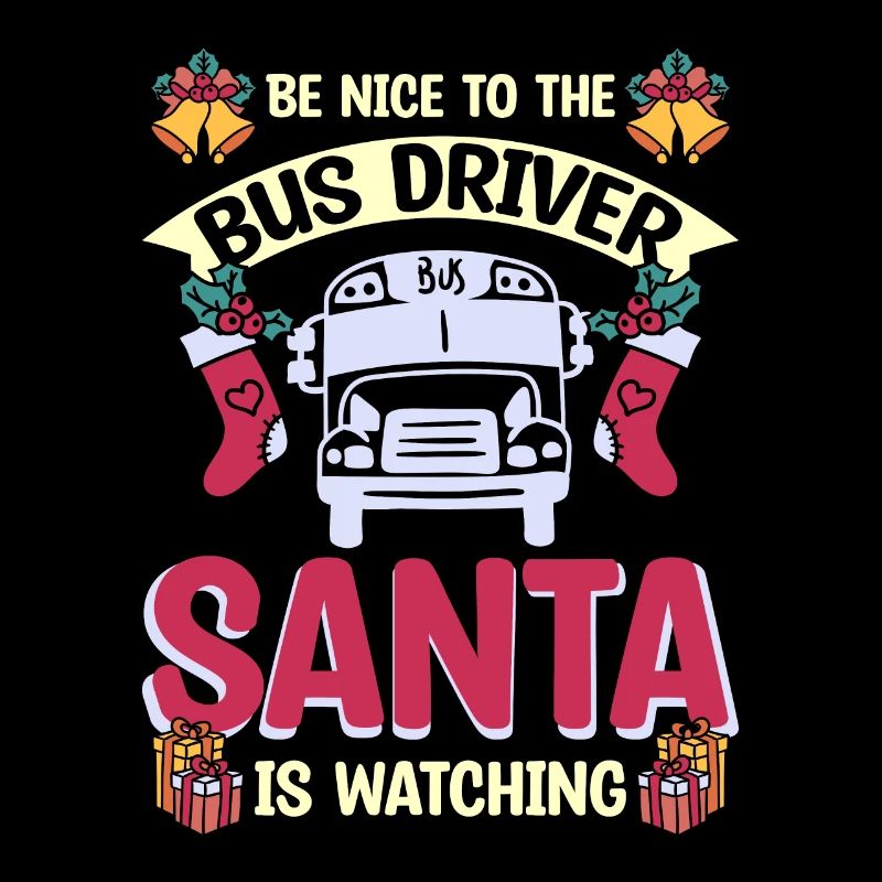 Soyez gentil avec le chauffeur de bus que le Père Noël regarde