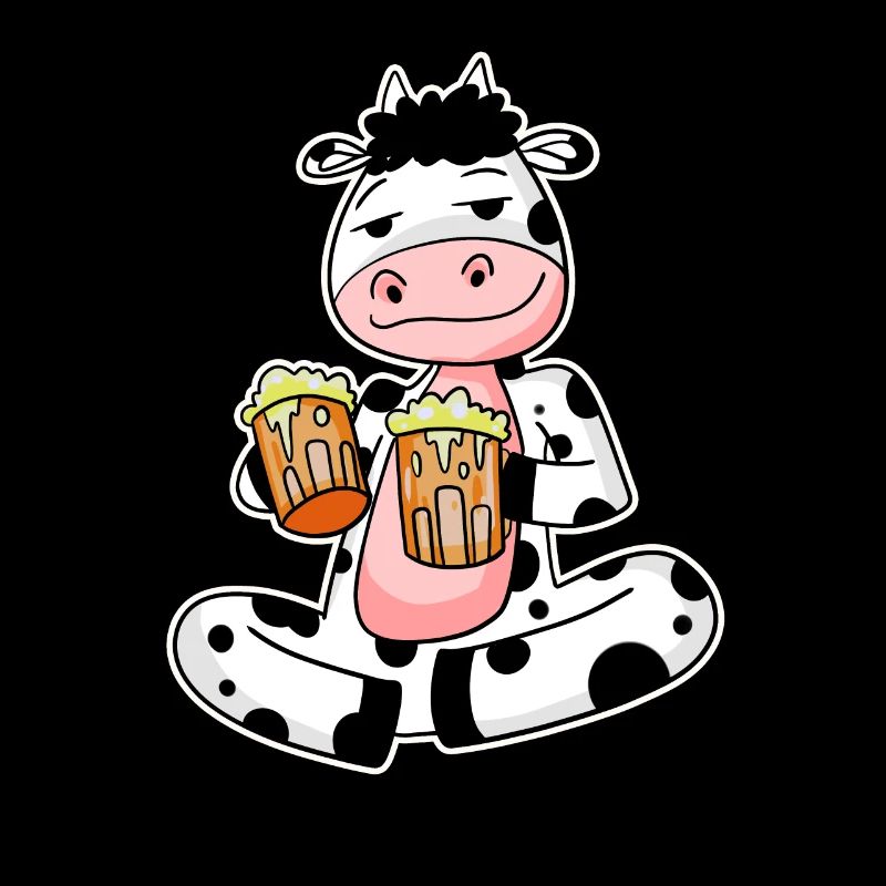 Vache avec des verres à bière Bière buvant de l’alcool
