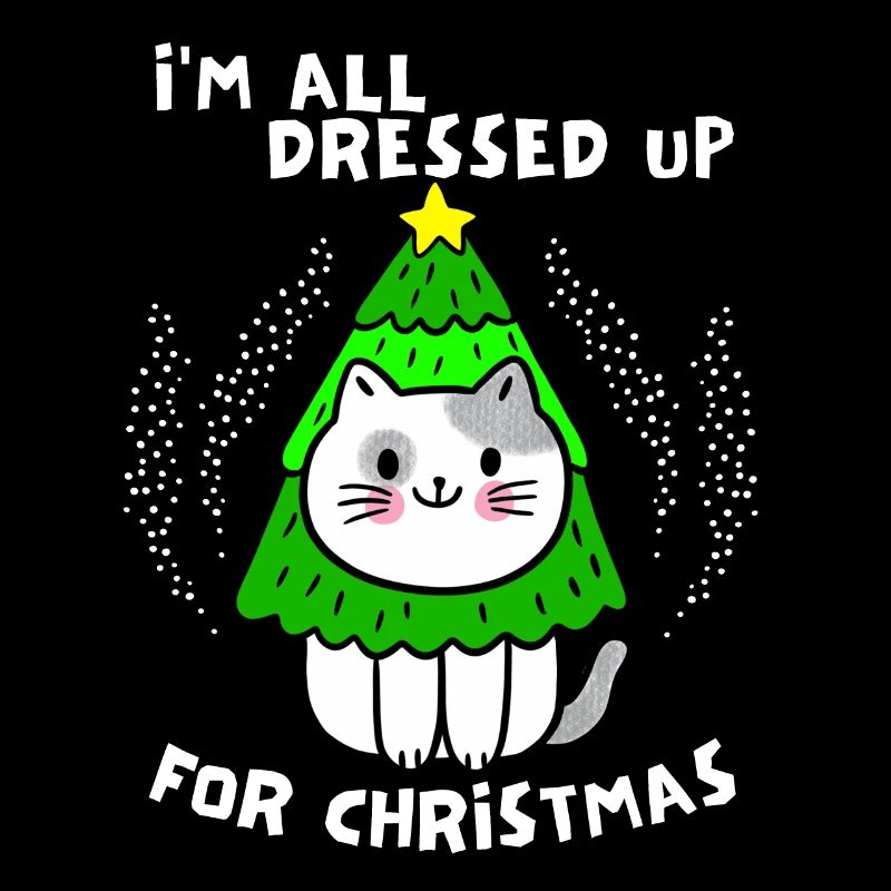 Drôle de chat avec un arbre de Noël, dit Xma