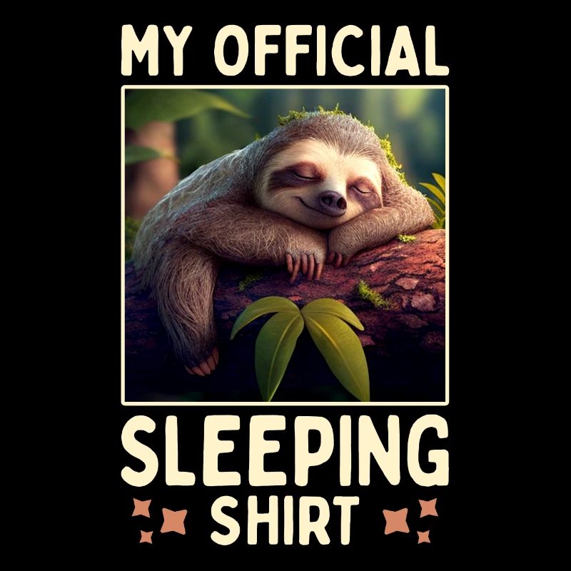Sloth My Official Sleeping Shirt Pajama Sleep