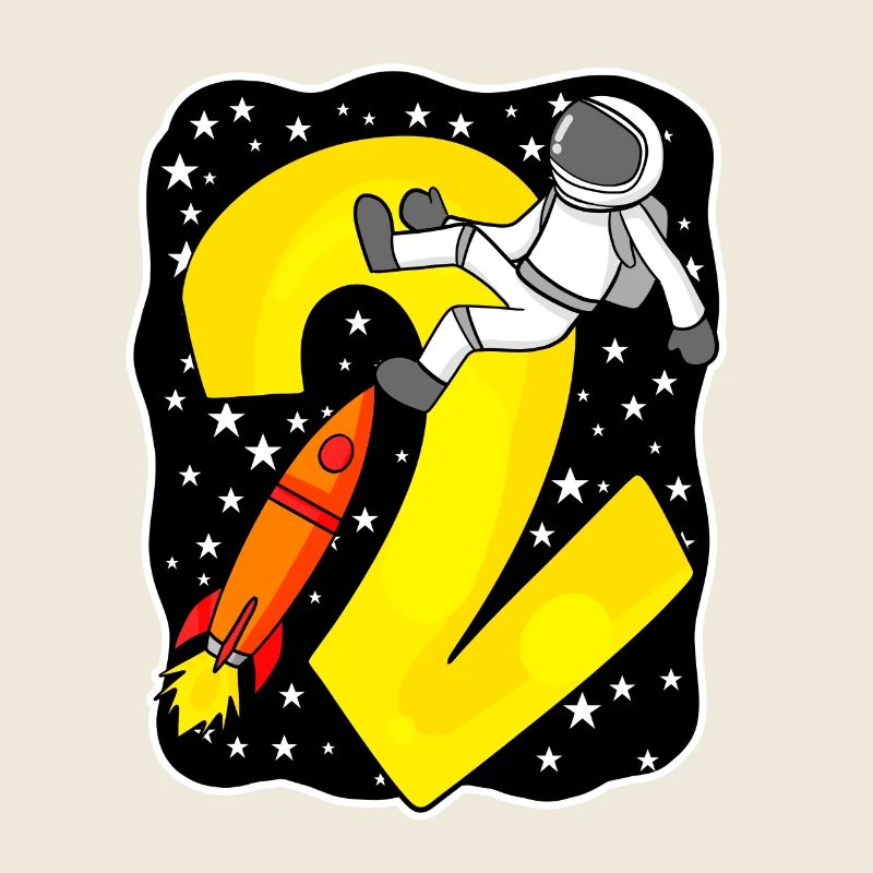 2. Geburtstag - 2 Jahre alt Junge Astronaut