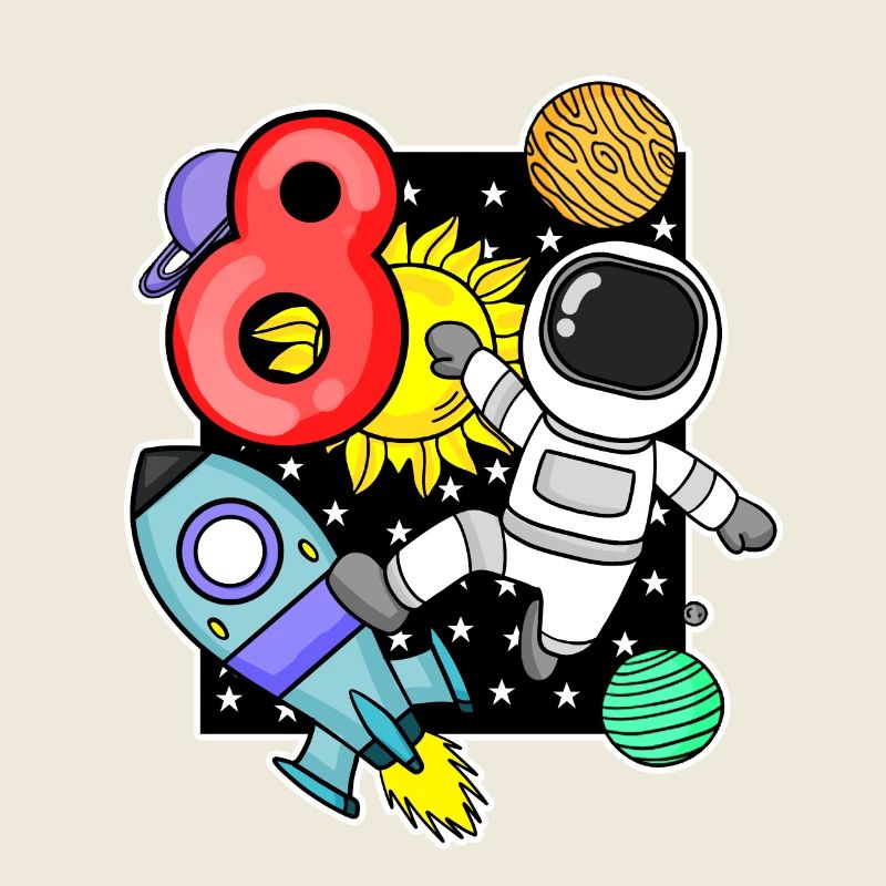 8e anniversaire - 8 ans Jeune astronaute