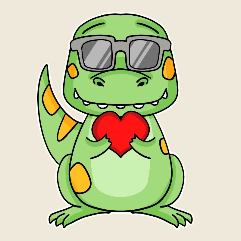 Dinosaurier mit Herz - Liebe Romantisch