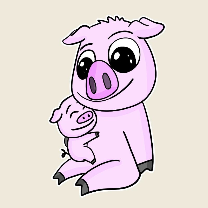 Famille - Cochon avec bébé cochon