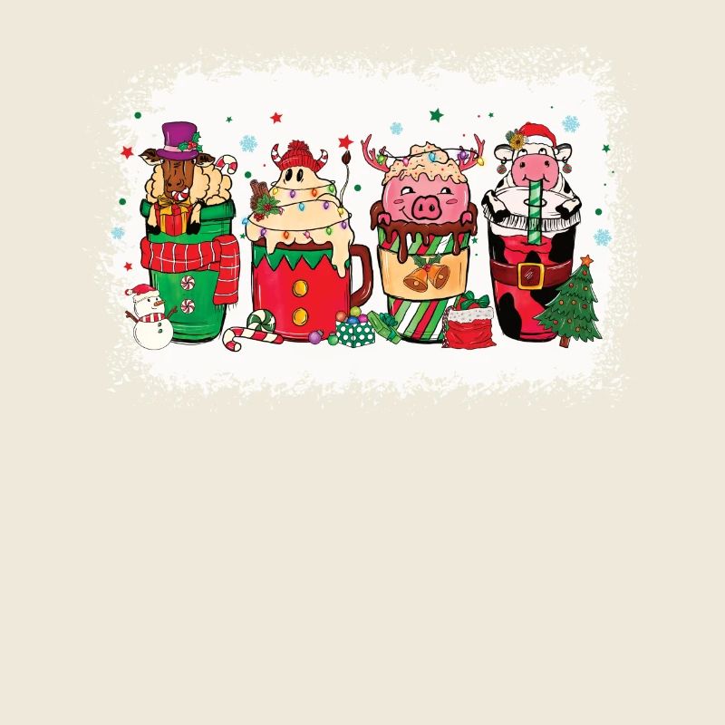 Christmas coffee cup bleached