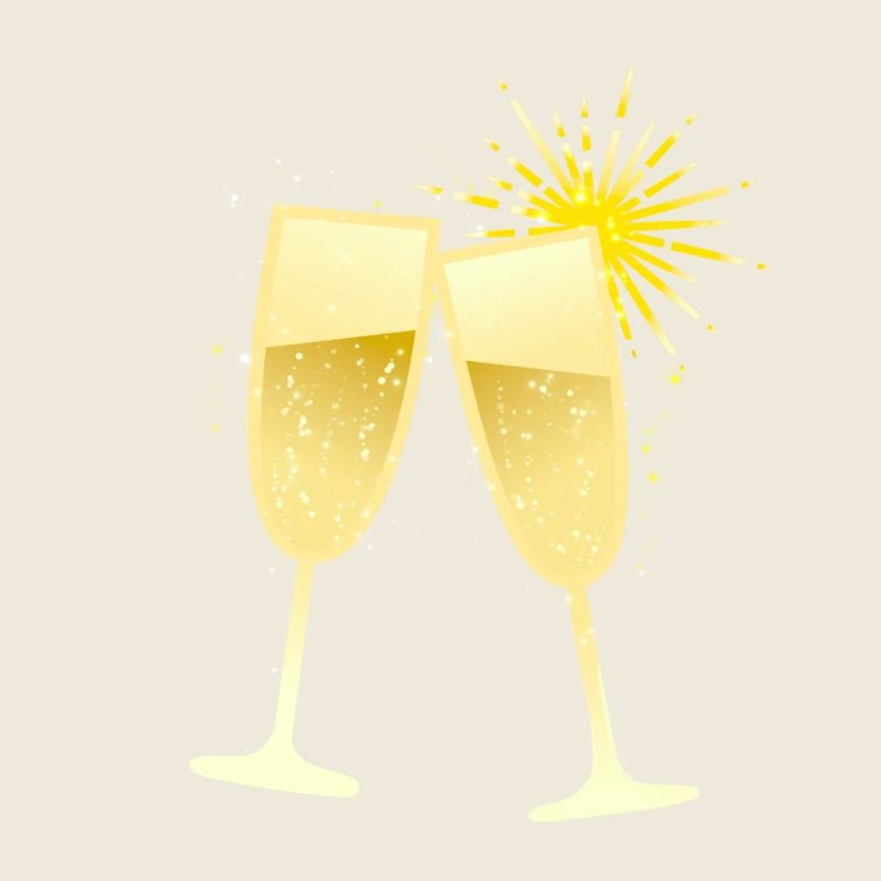 Cheers! glasses with fireworks