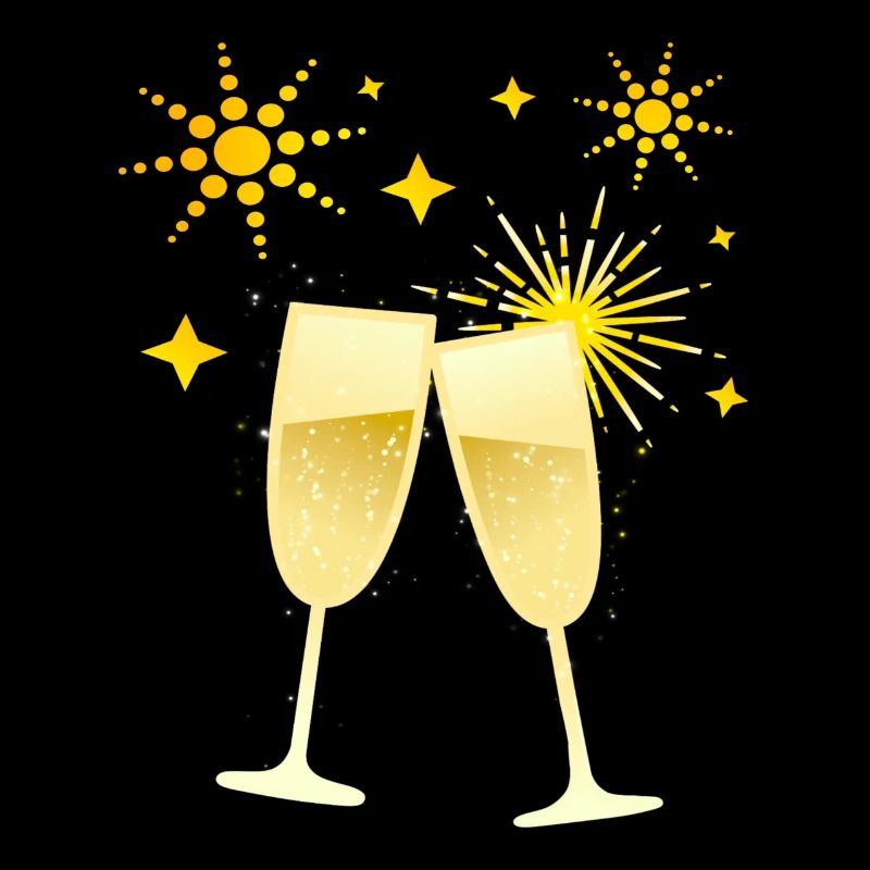 À votre santé! Coupes de avec feux d’artifice