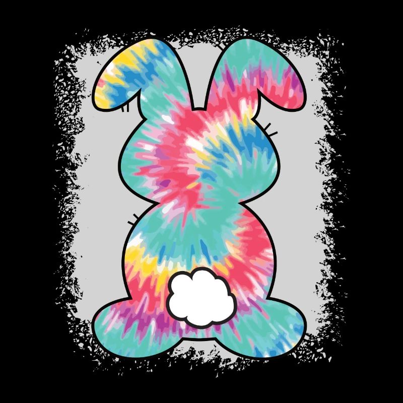 Tie Dye Rabbit Lapin de Pâques blanchi