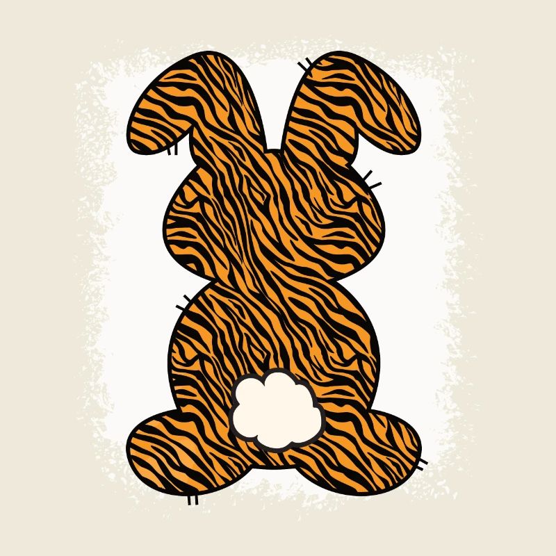 Tiger Pattern Rabbit Bleached Easter