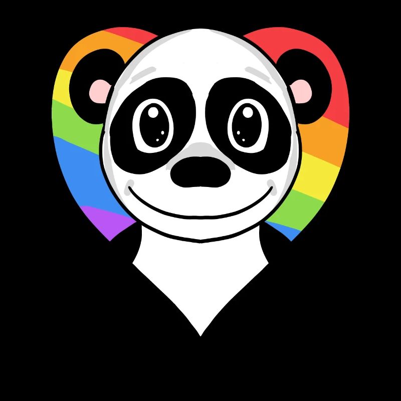 Gay Regenbogen Herz Tier Panda