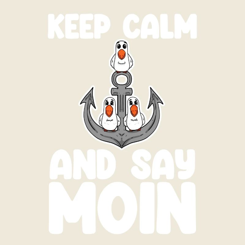 Nordsee Plattdeutsch Spruch Moin Möwe Anker