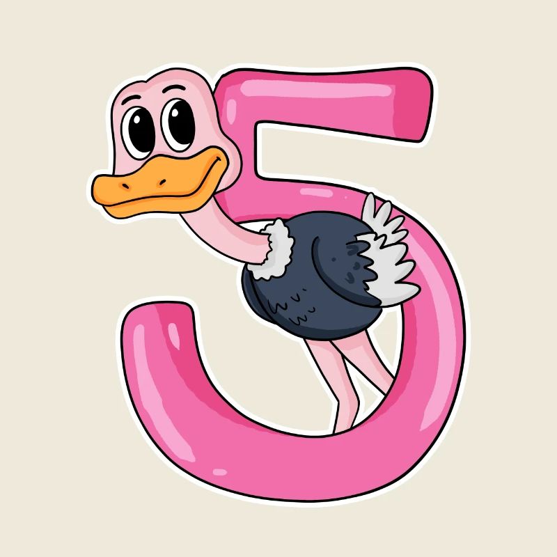 5 Years Old - 5th Birthday with Animal Motif