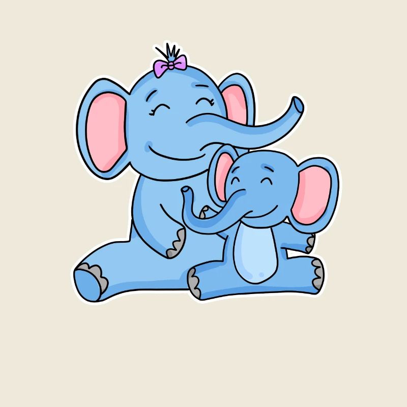 Famille d’éléphants - Eléphant avec bébé - Elephant Motif