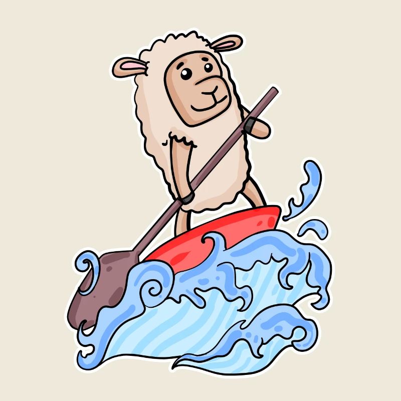 Stand Up Paddling Sheep