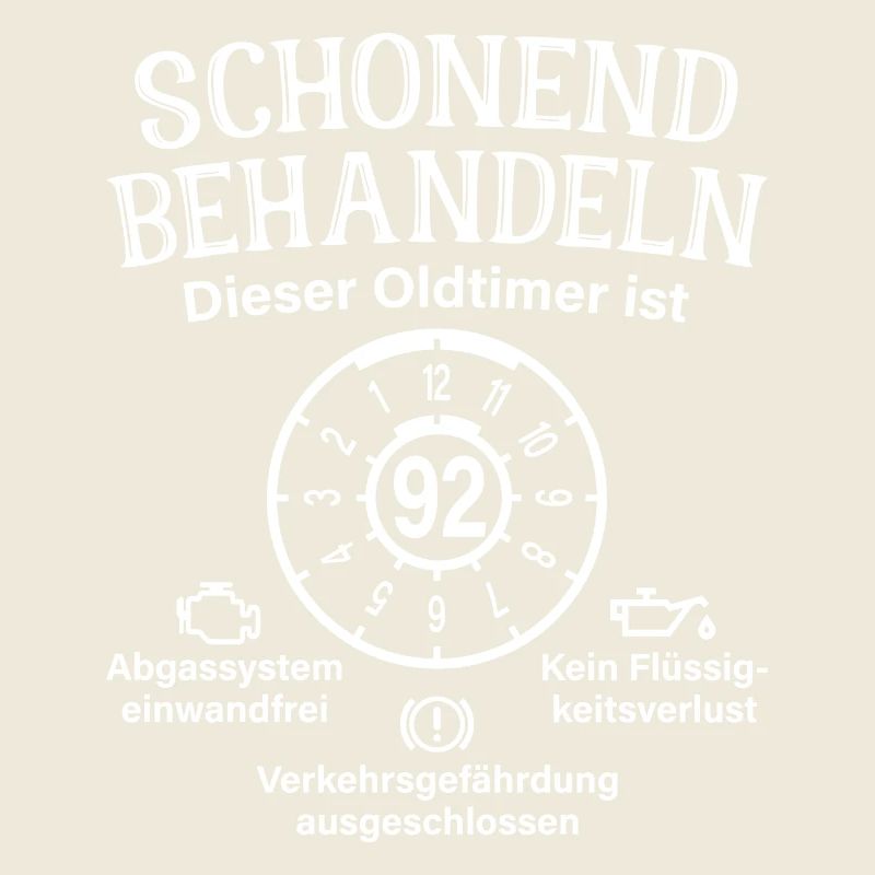 92. Geburtstag Schonend Behandeln Oldtimer Ist 92