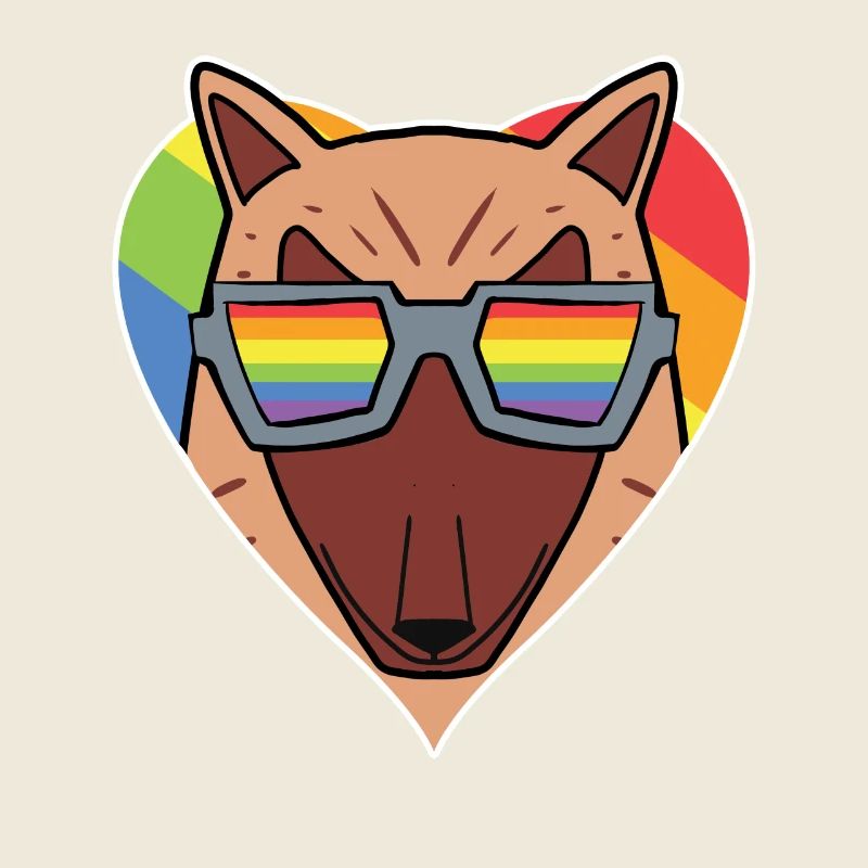 Regenbogen - Hund mit Brille