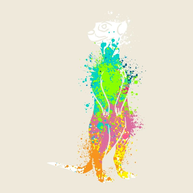 Splash Art Surikate Erdmännchen