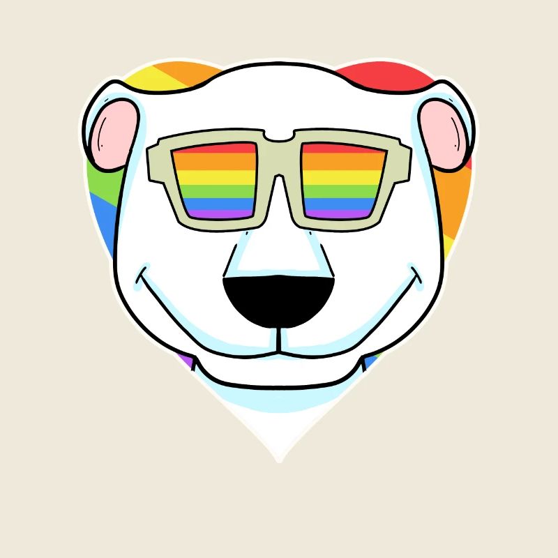 Regenbogen - Eisbär mit Brille