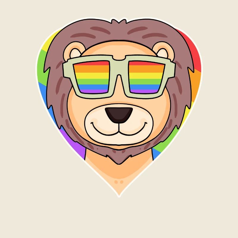 Regenbogen - Löwe mit Brille