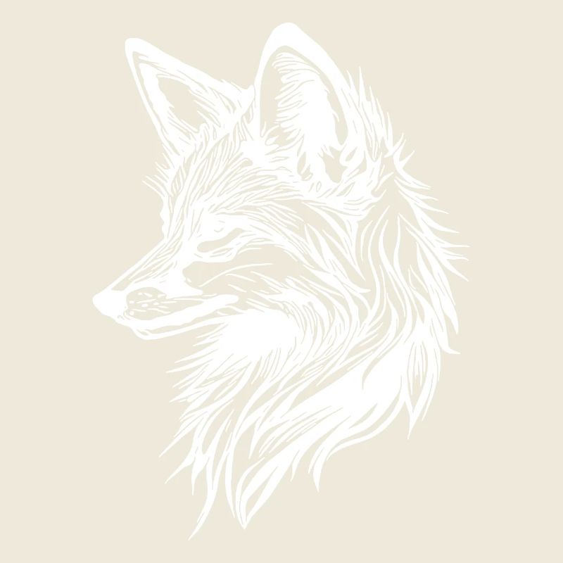 Cute elegant fox in tattoo ink