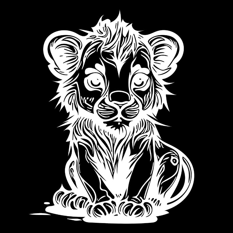 Mignon bébé lion vintage