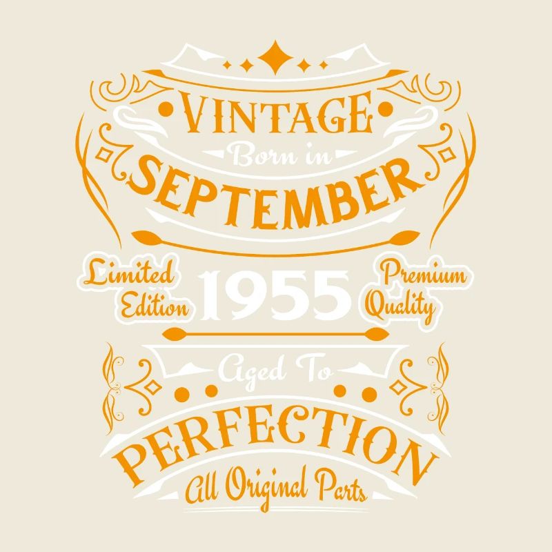 Septembre 1955 Vintage Anniversaire Rétro