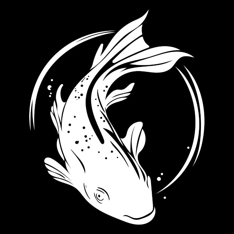 Koi Carp - mignon poisson carpe vintage