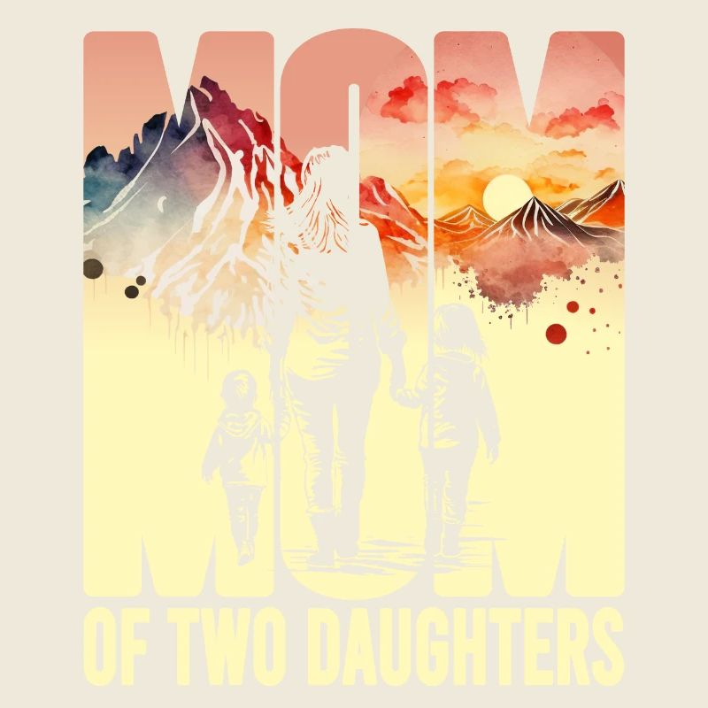 Mutter mit zwei Töchtern Muttertag Berge Mama Kind