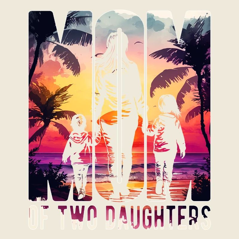 Mutter mit zwei Töchtern Muttertag Strand Mama