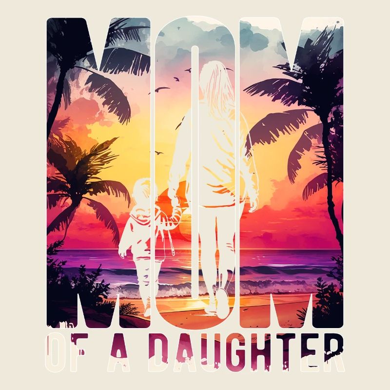 Mutter mit einer Tochter Muttertag Strand Mama