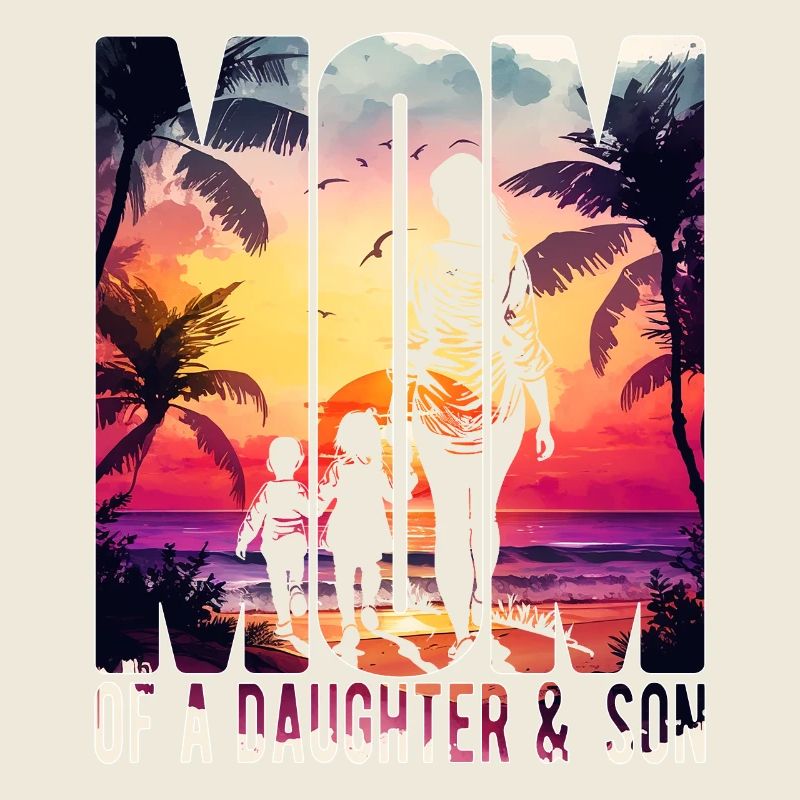 Mutter mit Tochter Sohn Muttertag Strand Mama Kind