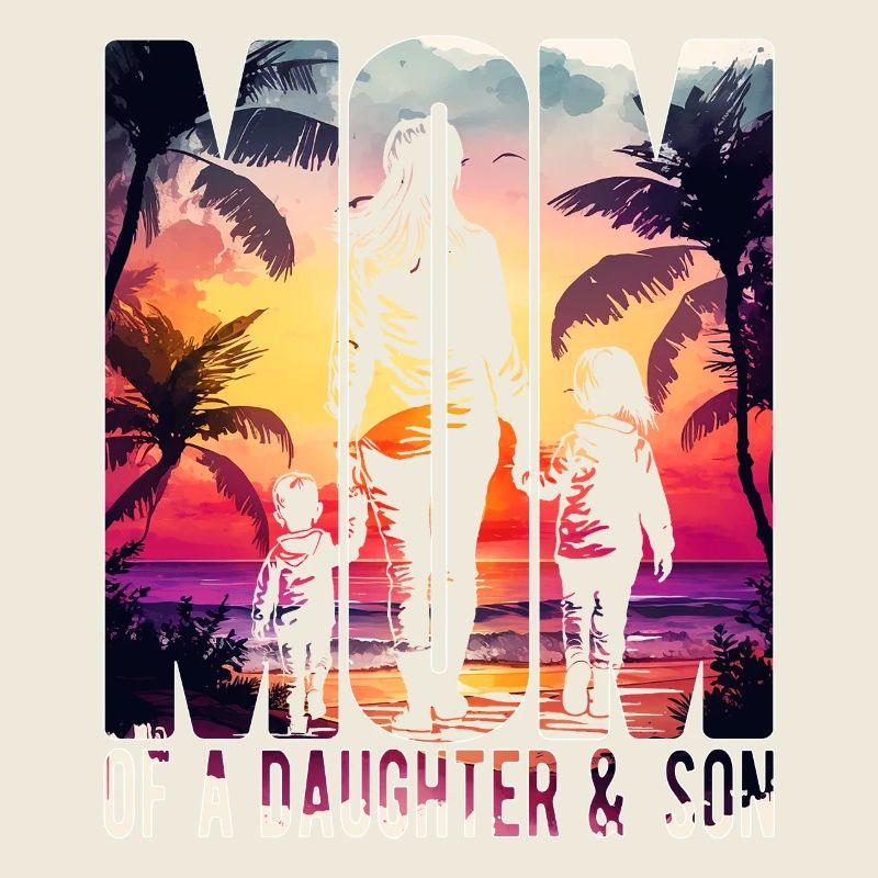 Mutter mit Tochter Sohn Muttertag Strand Mama Kind