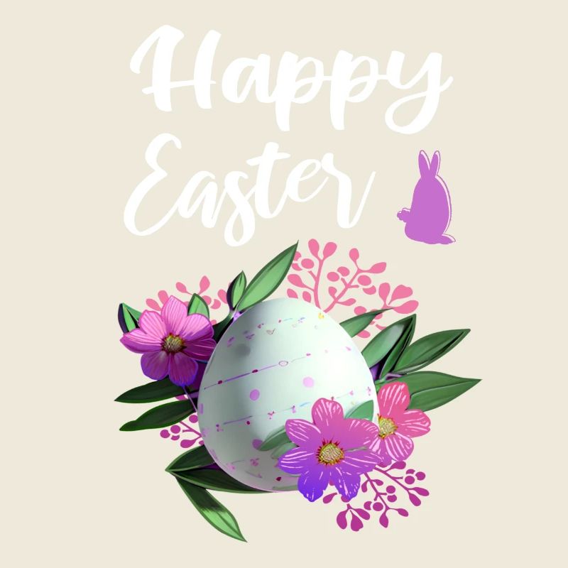 Happy Easter Flowers Easter Egg