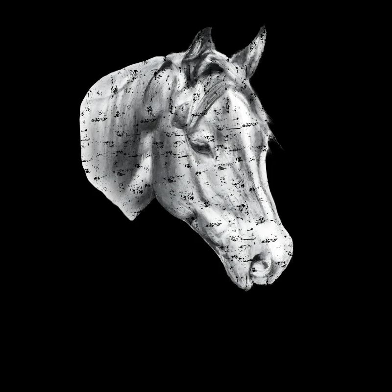 Dessin au crayon de tête de cheval