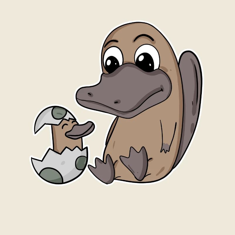 Famille Ornithorynque - Ornithorynque avec bébé