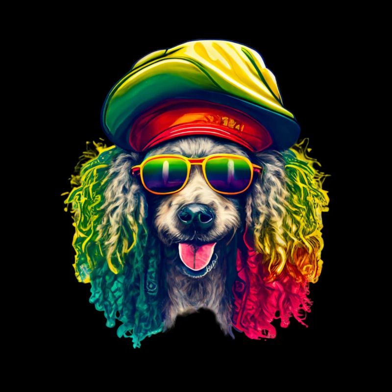 Cooler Rasta-Pudel bunt