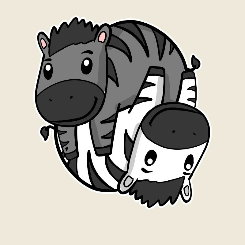 Zebra Yin Yang Symbol